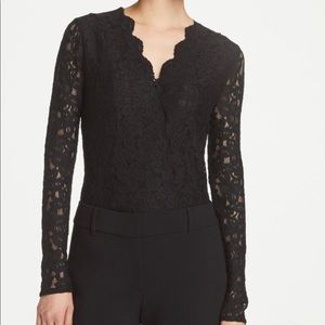 NWT Ann Taylor Black Lace Bodysuit